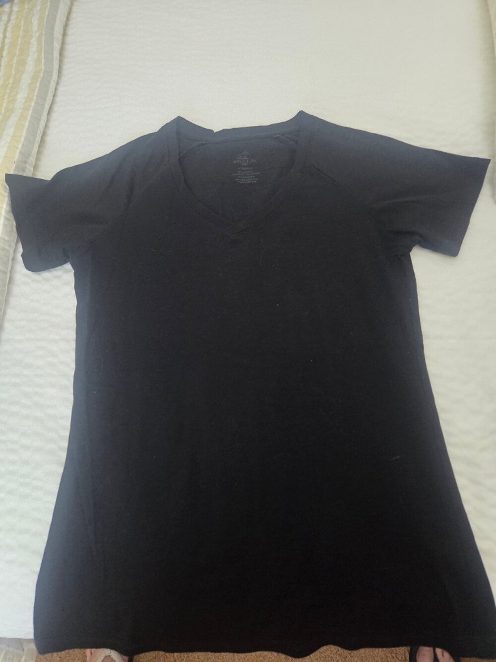 Woolx Mia Short Sleeve Black Merino Wool Sweater XS